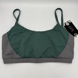 NWT! Lumi Color Block Camisole Crop Top Gray Green Dance wear Yoga Sports